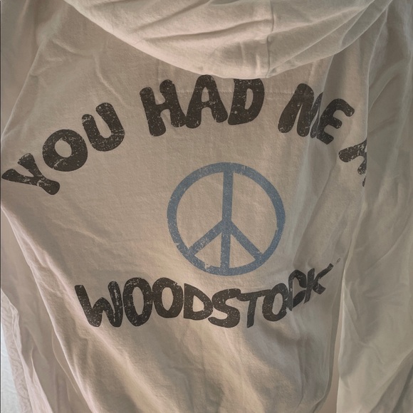 Recycled Karma Woodstock Hoodie with Blue Graphic Oversized Small Fits M-L - Picture 5 of 8